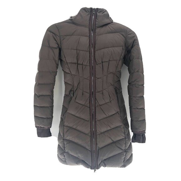 Athleta Jackets & Blazers - Athleta Responsible Downieville Jacket Hooded Goose Down Puffer Black Sz XXS